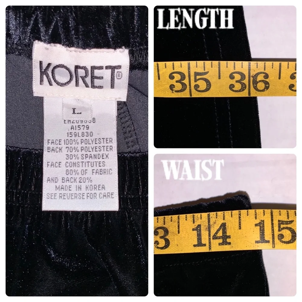Vintage Koret Black Velvet Maxi Skirt size Large